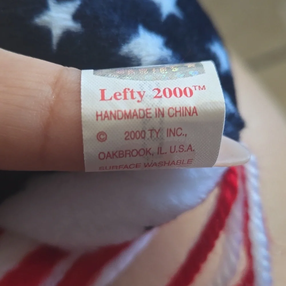 RARE TY Lefty 2000 Beanie Baby With Errors Political Donkey (3) - Picture 7 of 8